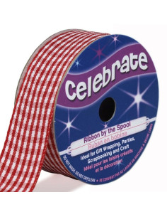 Vichy lint Celebrate rood - 20 mm x 4 meter