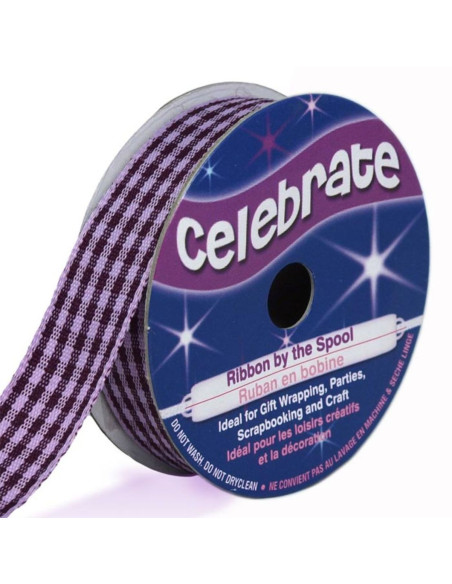 Vichy lint Celebrate violet - 15 mm x 4 meter