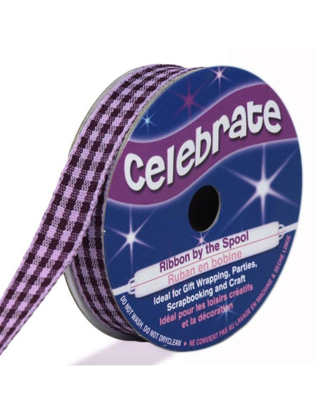 Vichy lint Celebrate violet - 9 mm x 5 meter