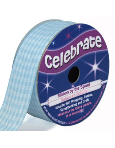 Vichy lint Celebrate lichtblauw - 20 mm x 4 meter