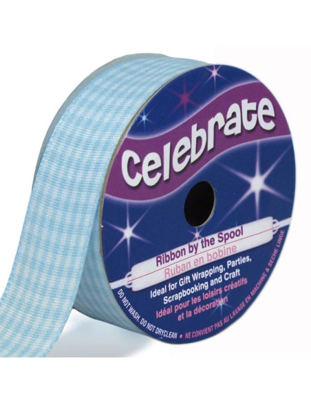 Vichy lint Celebrate lichtblauw - 20 mm x 4 meter