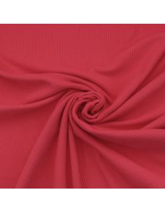 Geribbelde katoenen jersey stof - Rood