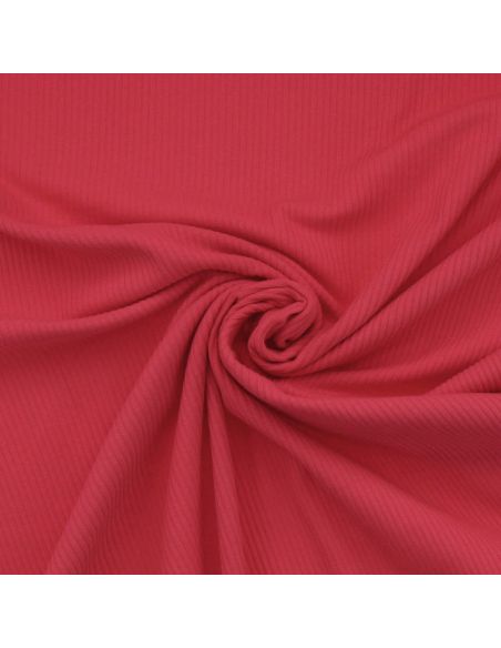 Geribbelde katoenen jersey stof - Rood