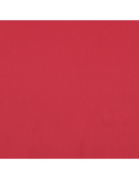 Geribbelde katoenen jersey stof - Rood