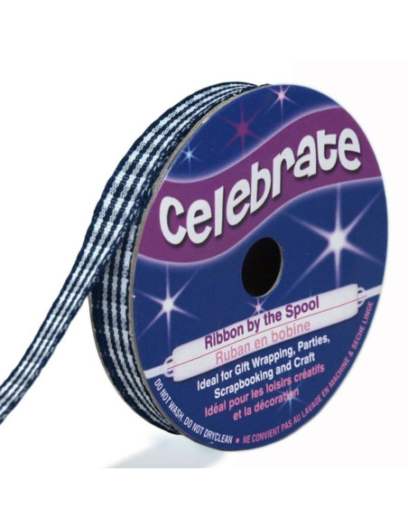 Vichy lint Celebrate marineblauw - 6 mm x 5 meter