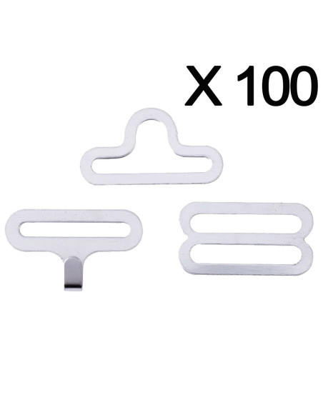 Set van 100 vlinderdasclips - Zilver