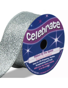 Celebrate zilverkleurig metallic lint - 26 mm x 4 meter
