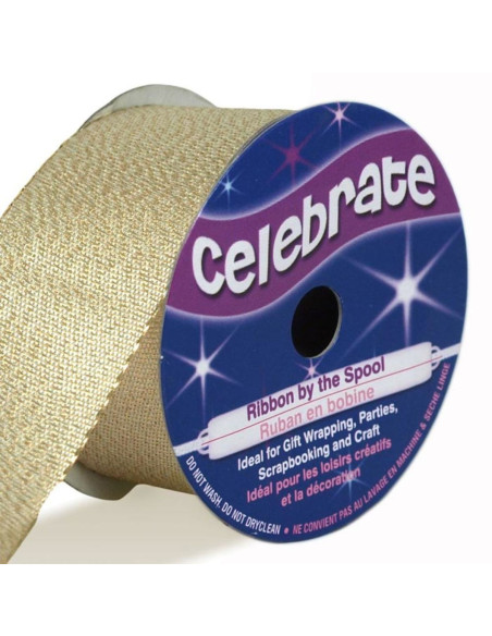 Metalen lint Celebrate goud of zilver - 26 mm x 4 meter