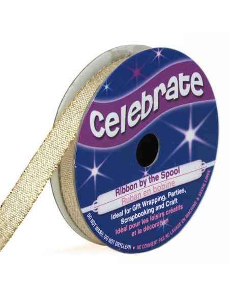Metallische lint Celebrate or clair - 7 mm x 6 meter