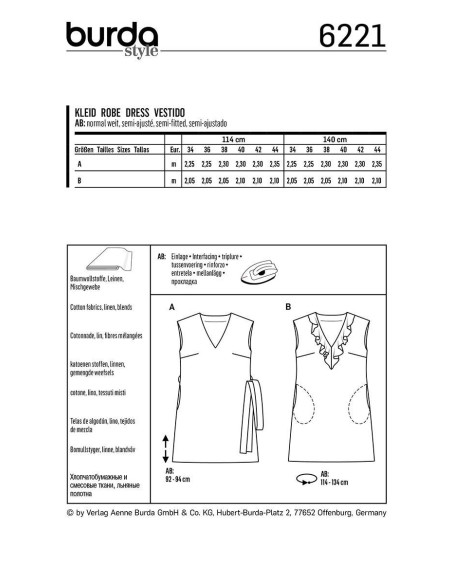 Jurkpatroon - Burda 6221