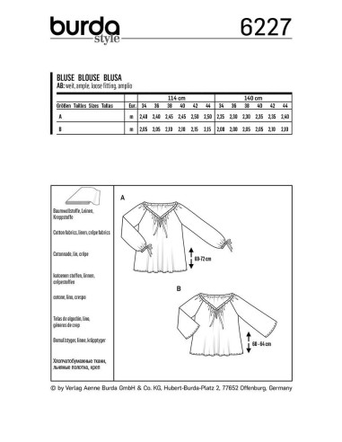 Blousepatroon - Burda 6227