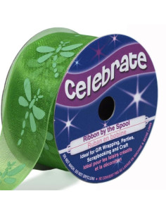 Organza lint Celebrate groene libel - 25 mm x 3 m