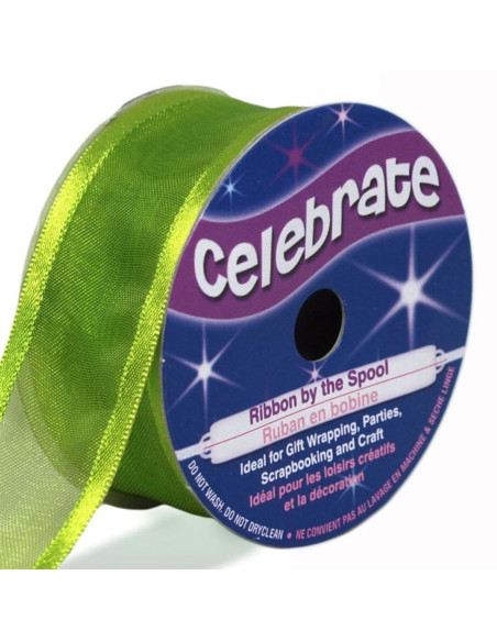 Organza lint Celebrate appelgroen - 25 mm x 4 m