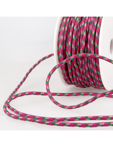 Meerkleurig sportkoord - Fuchsia, roze en groen