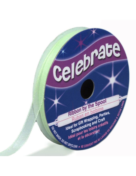 Organza lint Celebrate lichtgroen - 6 mm x 8 m