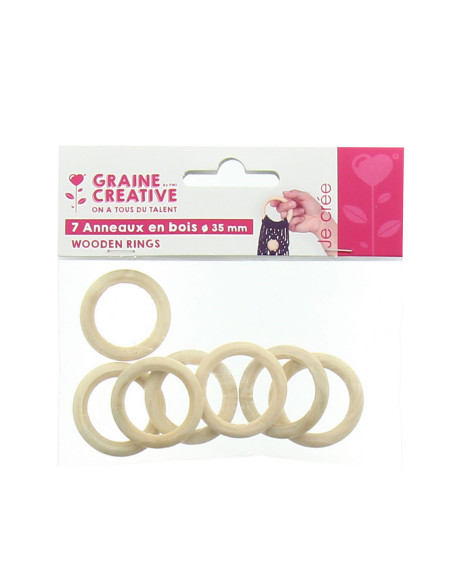 Natuurlijke houten ringen voor macramé 35 mm