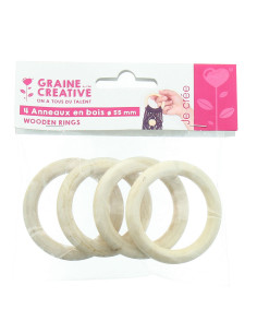 Natuurlijke houten ringen voor macramé 55 mm