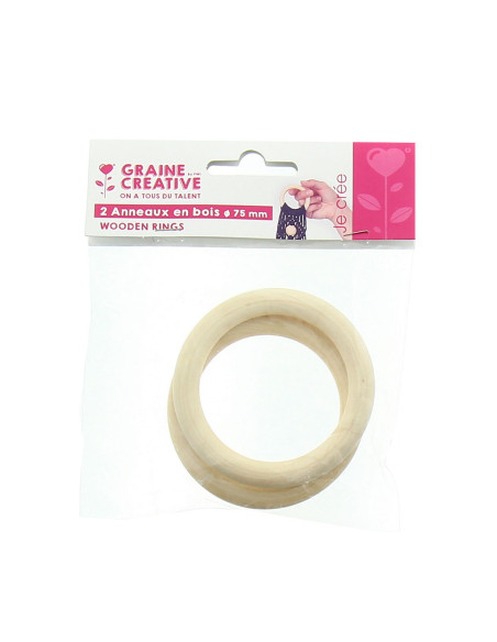 Natuurlijke houten ringen voor macramé 75 mm