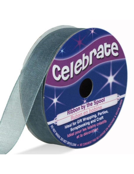 Organza lint Celebrate grijs - 12 mm x 6 m