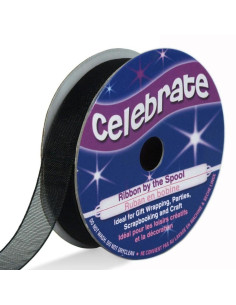 Organza lint Celebrate zwart - 9 mm x 8 m