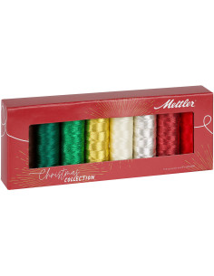 Set van 8 metalen naaigaren X-Mas Collection Mettler ®