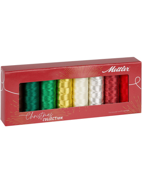Set van 8 metalen naaigaren X-Mas Collection Mettler ®
