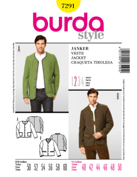 Jasjespatroon met knopen - Burda 7291