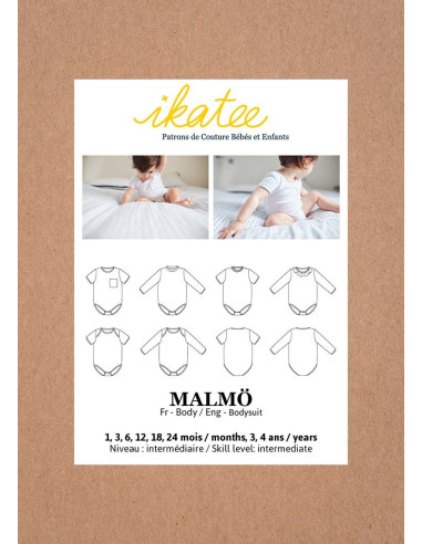 Patroon voor babyromper Malmö - Ikatee