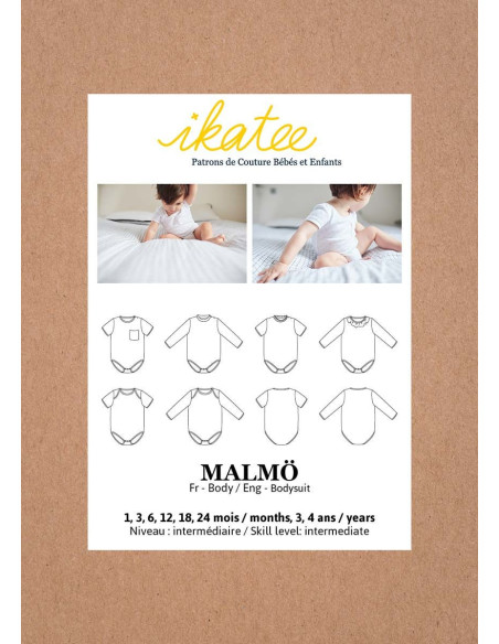 Patroon voor babyromper Malmö - Ikatee