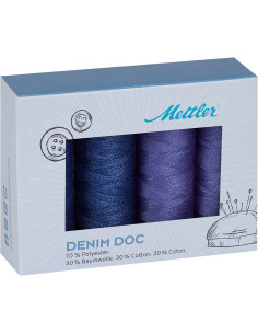 Set van 4 Mettler denim naaigaren