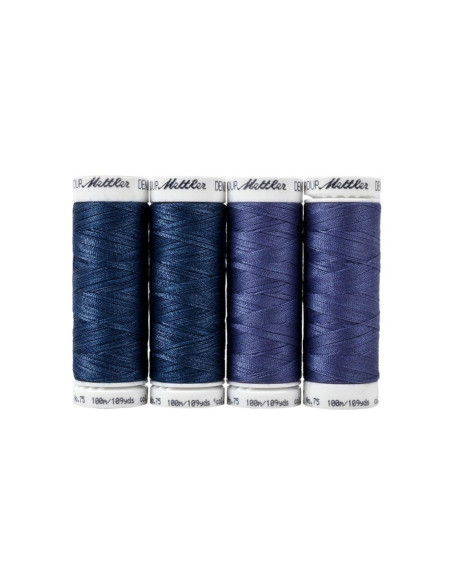 Set van 4 Mettler denim naaigaren