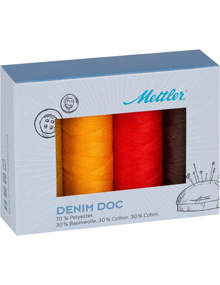 Set van 4 naaigaren Denim Terra Mettler