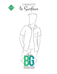 Patroon voor herenshirt met korte mouwen Le Surfeur - Les BG