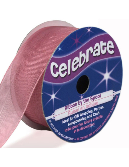 Organza lint Celebrate oudroze - 25 mm x 5 m