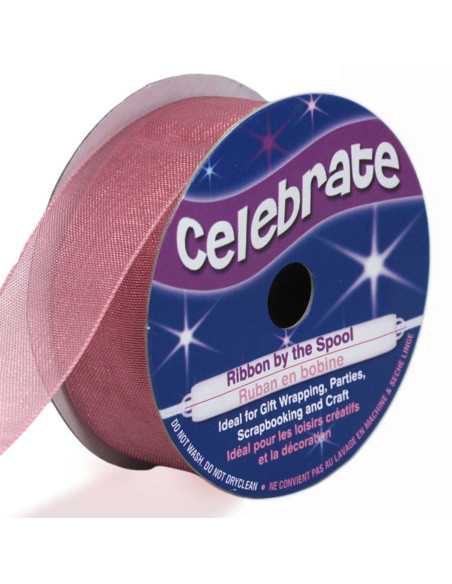Organza lint Celebrate oudroze - 20 mm x 5 m