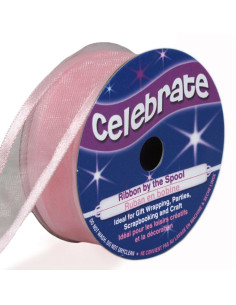 Organza lint Celebrate roze - 20 mm x 4 m