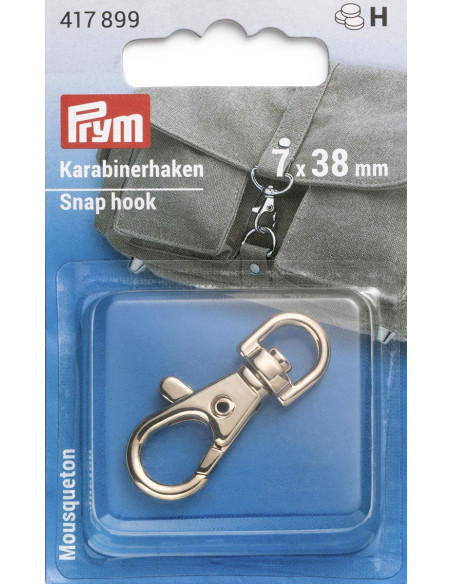 Metalen karabijnhaak 7 x 38 mm - Nieuw goud