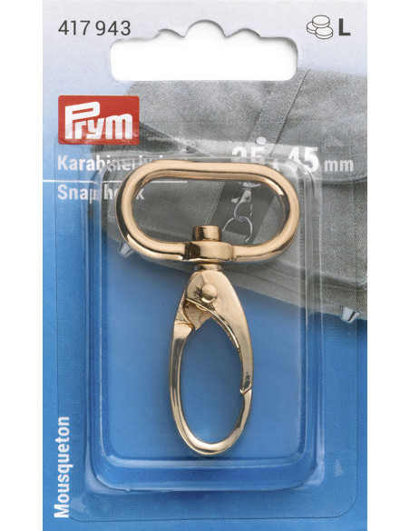 Metalen musketon 25 x 45 mm - Nieuw goud