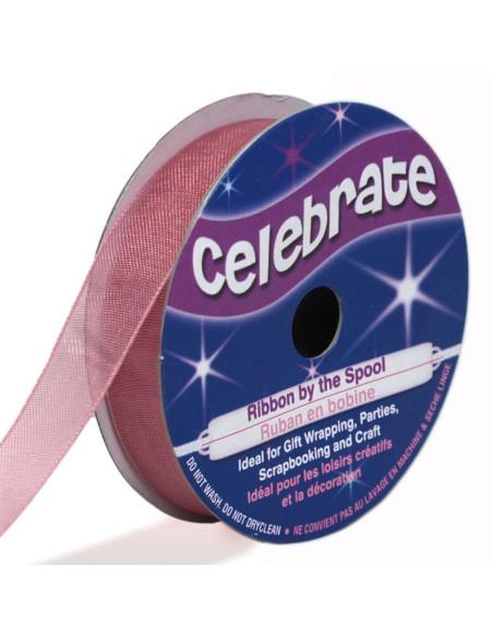 Organza lint Celebrate oudroze - 12 mm x 6 m