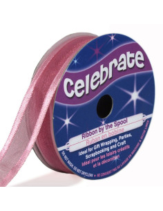Organza lint Celebrate roze - 12 mm x 5 m