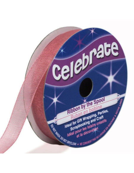 Organza lint Celebrate oudroze - 9 mm x 8 m
