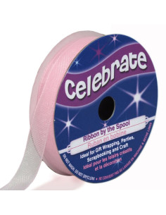 Organza lint Celebrate roze - 9 mm x 8 m