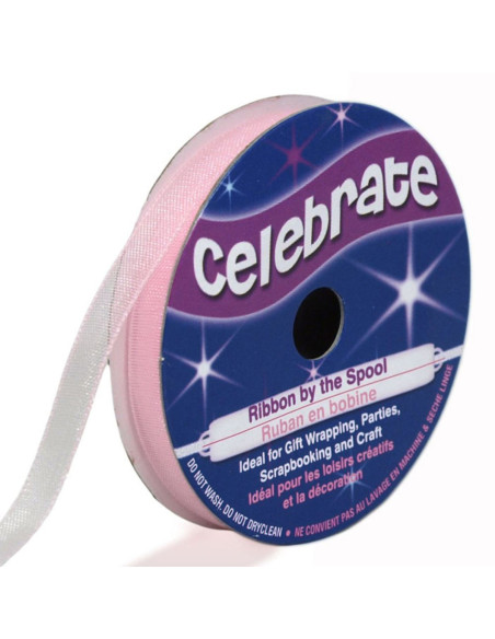 Organza lint Celebrate roze - 6 mm x 8 m