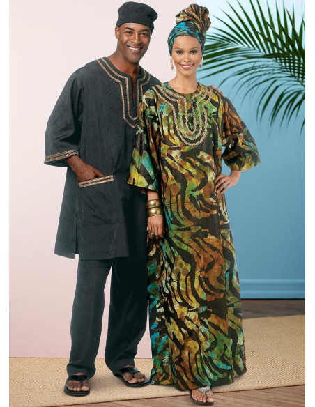 Patroon voor tuniek, kaftan, broek, hoed en tulband - Butterick 6748