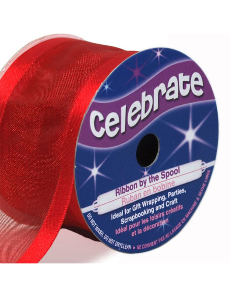 Organza lint Celebrate rood - 38 mm x 4 m