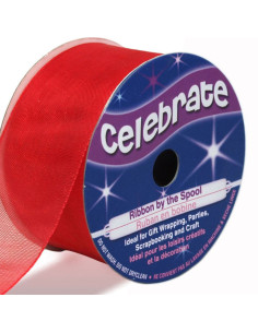 Celebrate organza lint rood - 32 mm x 5 m