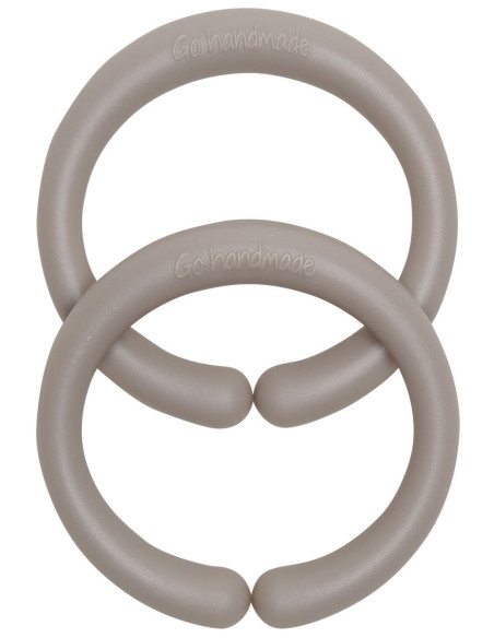 Siliconen ophangringen 60 mm voor babyaccessoires - Beige