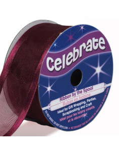 Organza lint Celebrate pruim - 25 mm x 4 m