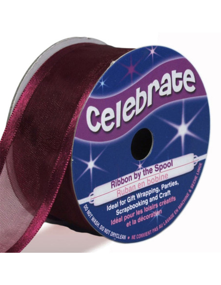 Organza lint Celebrate pruim - 25 mm x 4 m