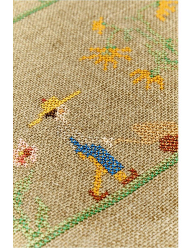 Rustieke linnen stof 5.2 DMC borduurgaren lap van 38,1 cm x 45,7 cm